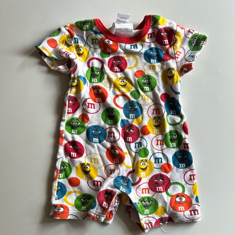 M&M 12 months button shorts one piece
